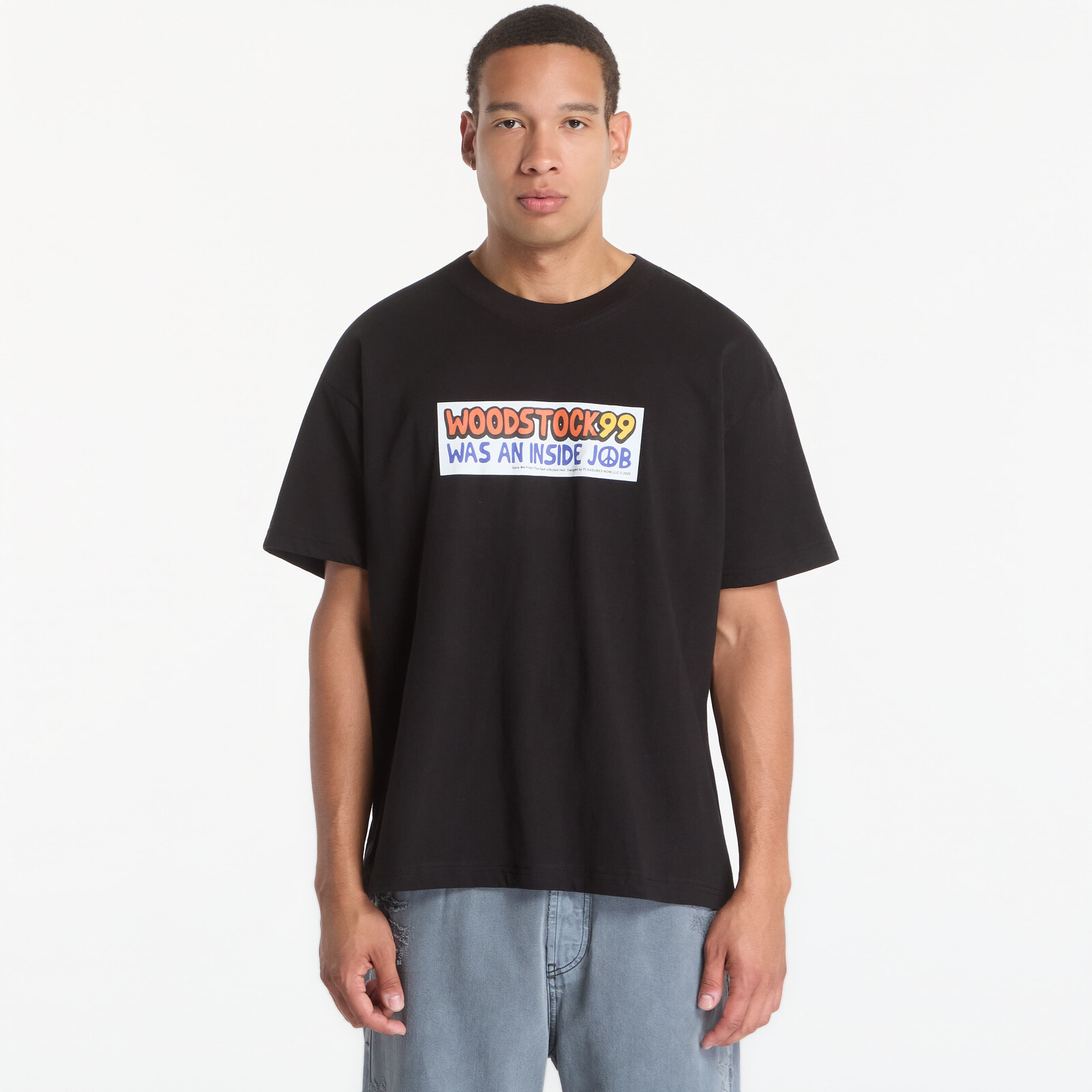 Tričko PLEASURES Inside Job T-Shirt Black M