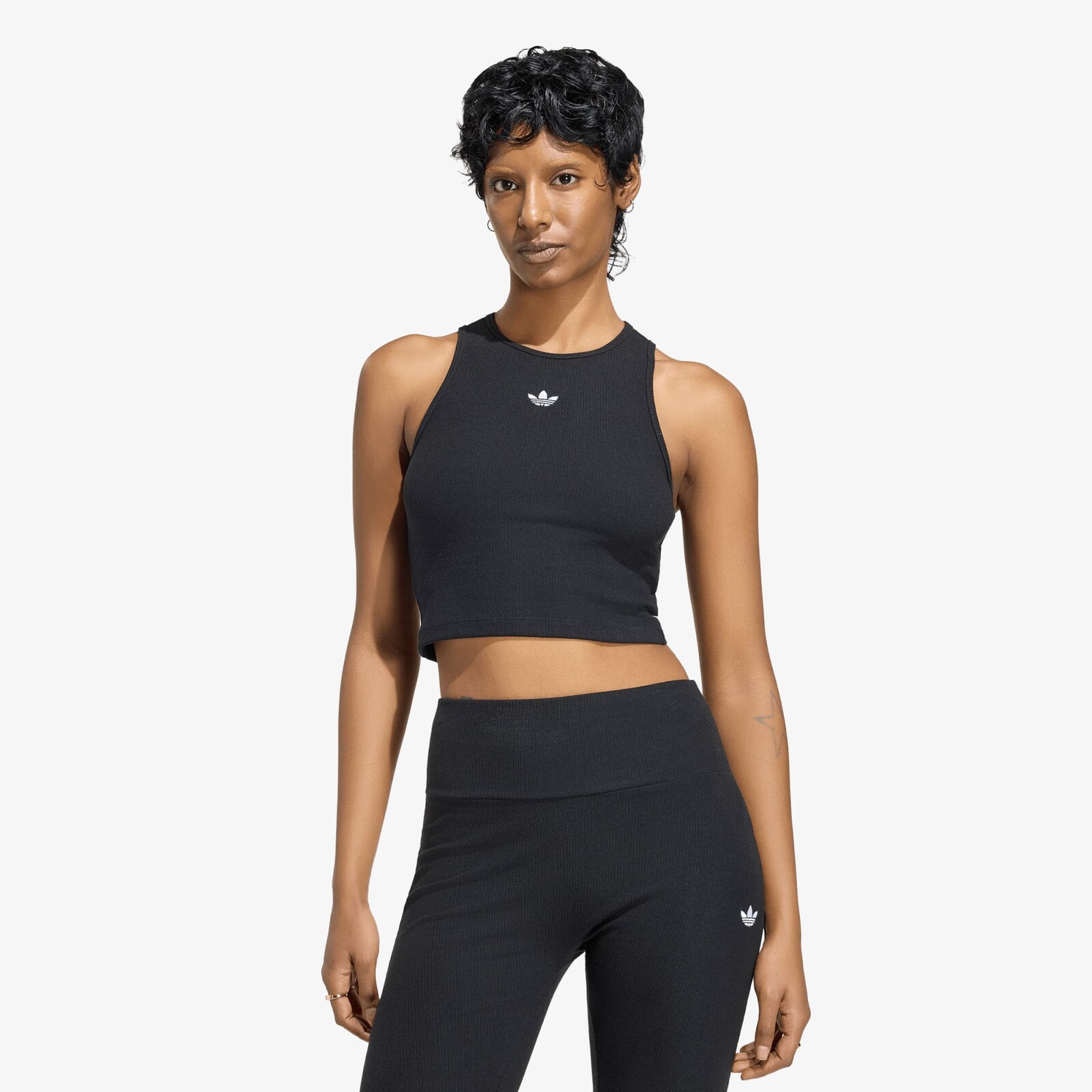 Tielko adidas Essentials Rib Tank Top Black XS
