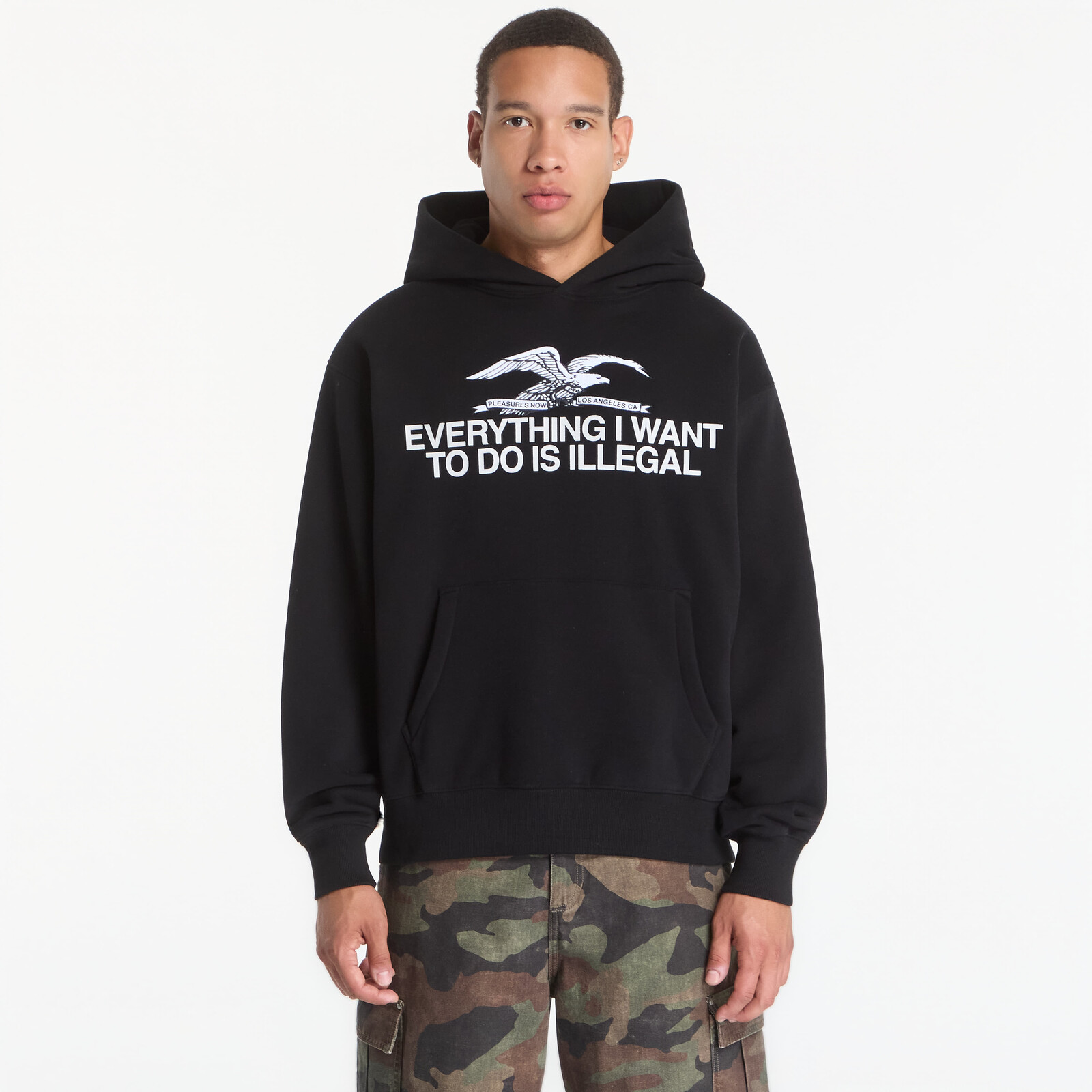 Mikina PLEASURES Illegal Hoodie Black S