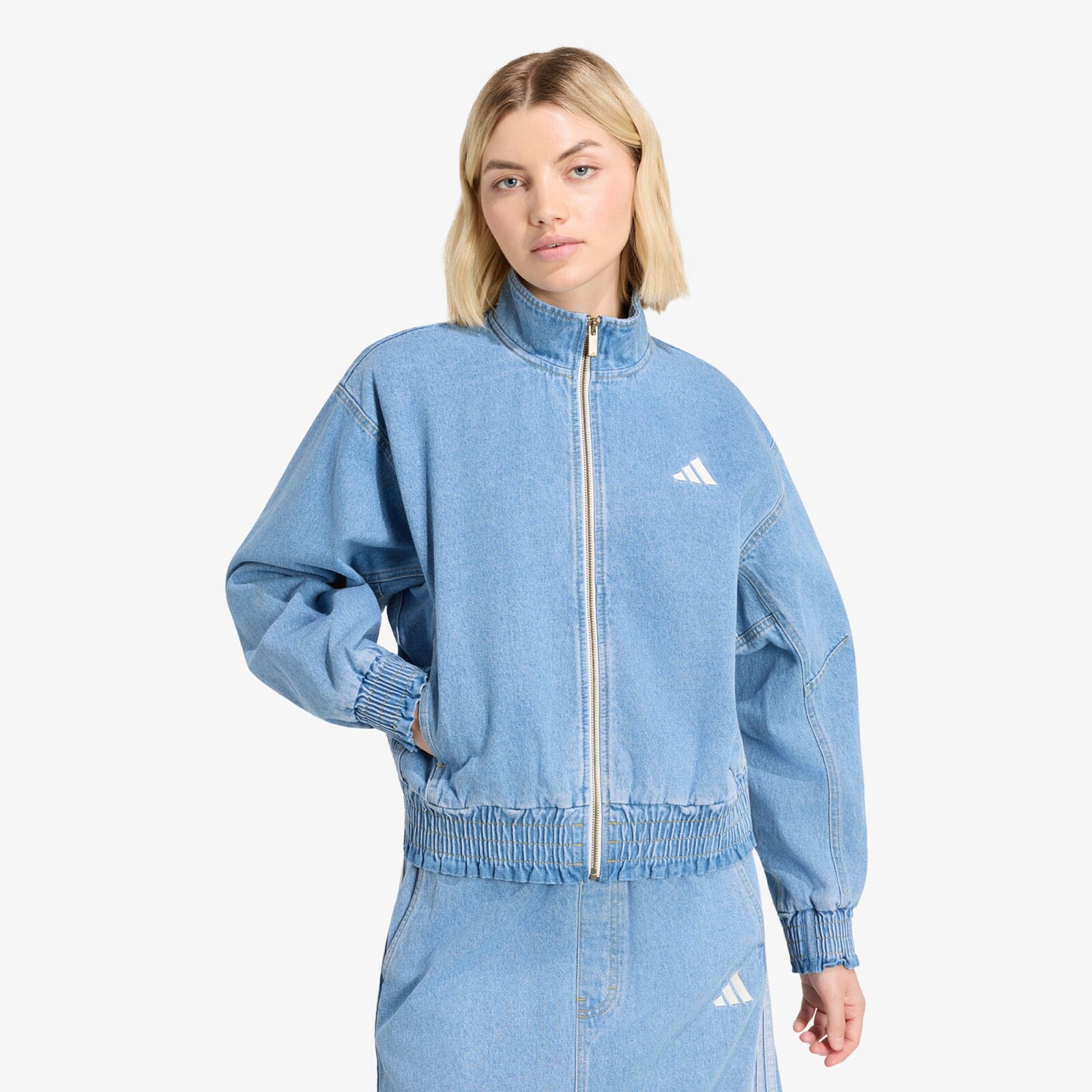 Bunda adidas Stadium Washed Denim Loose Fit Jacket Crystal Sky M
