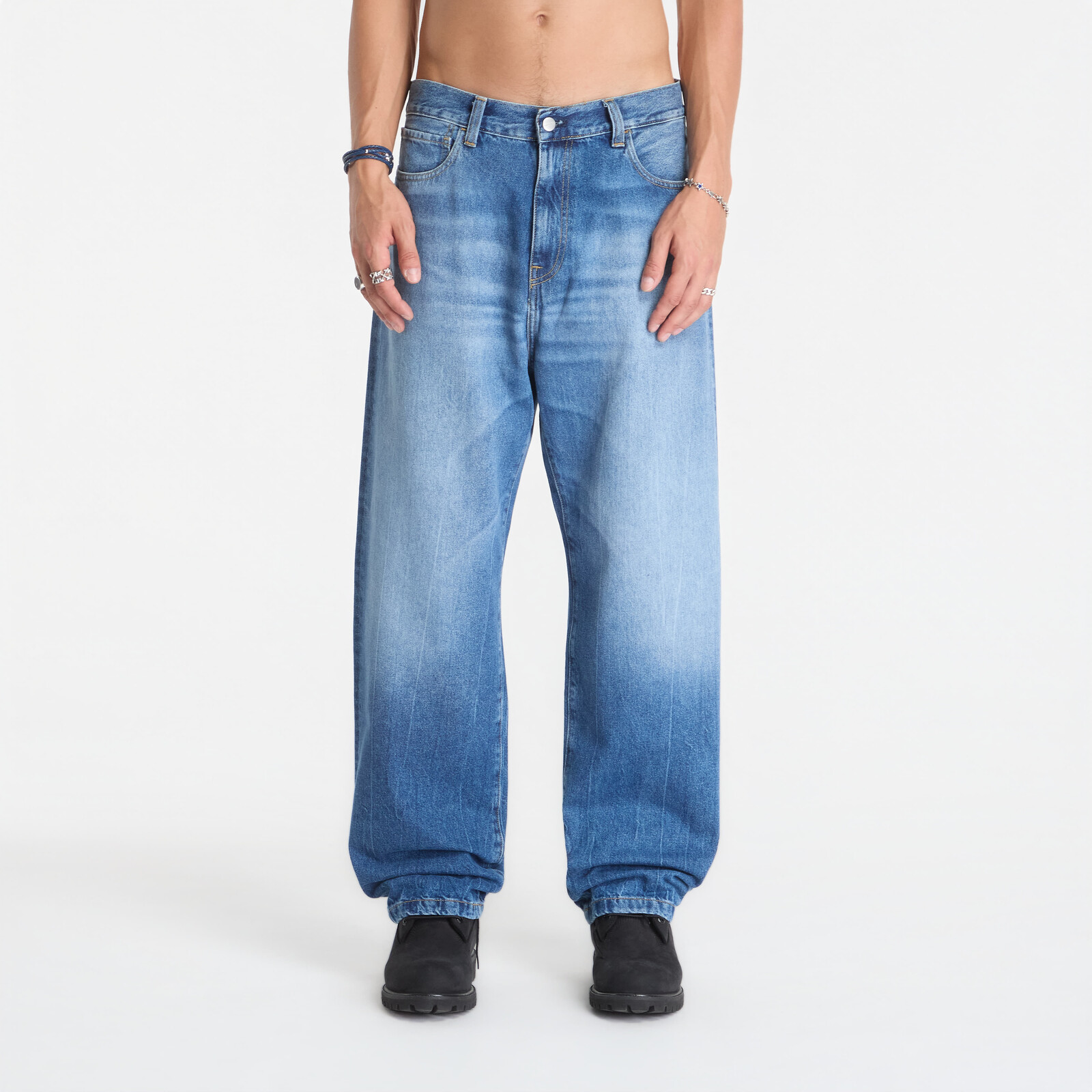 Džínsy Carhartt WIP Landon Pant Blue Marble Used Wash 33