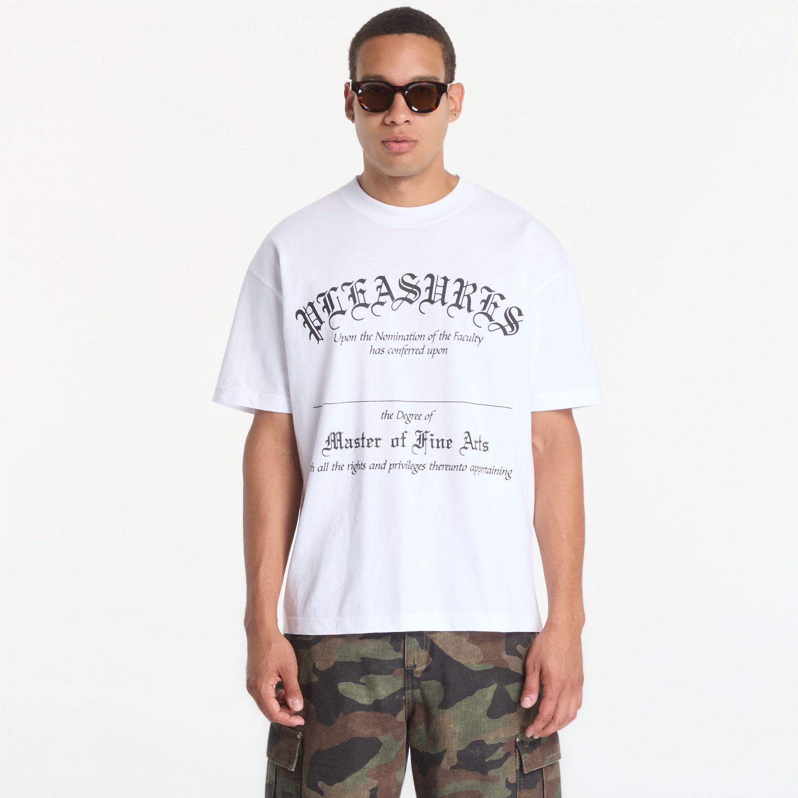 Tričko PLEASURES Degree T-Shirt White M