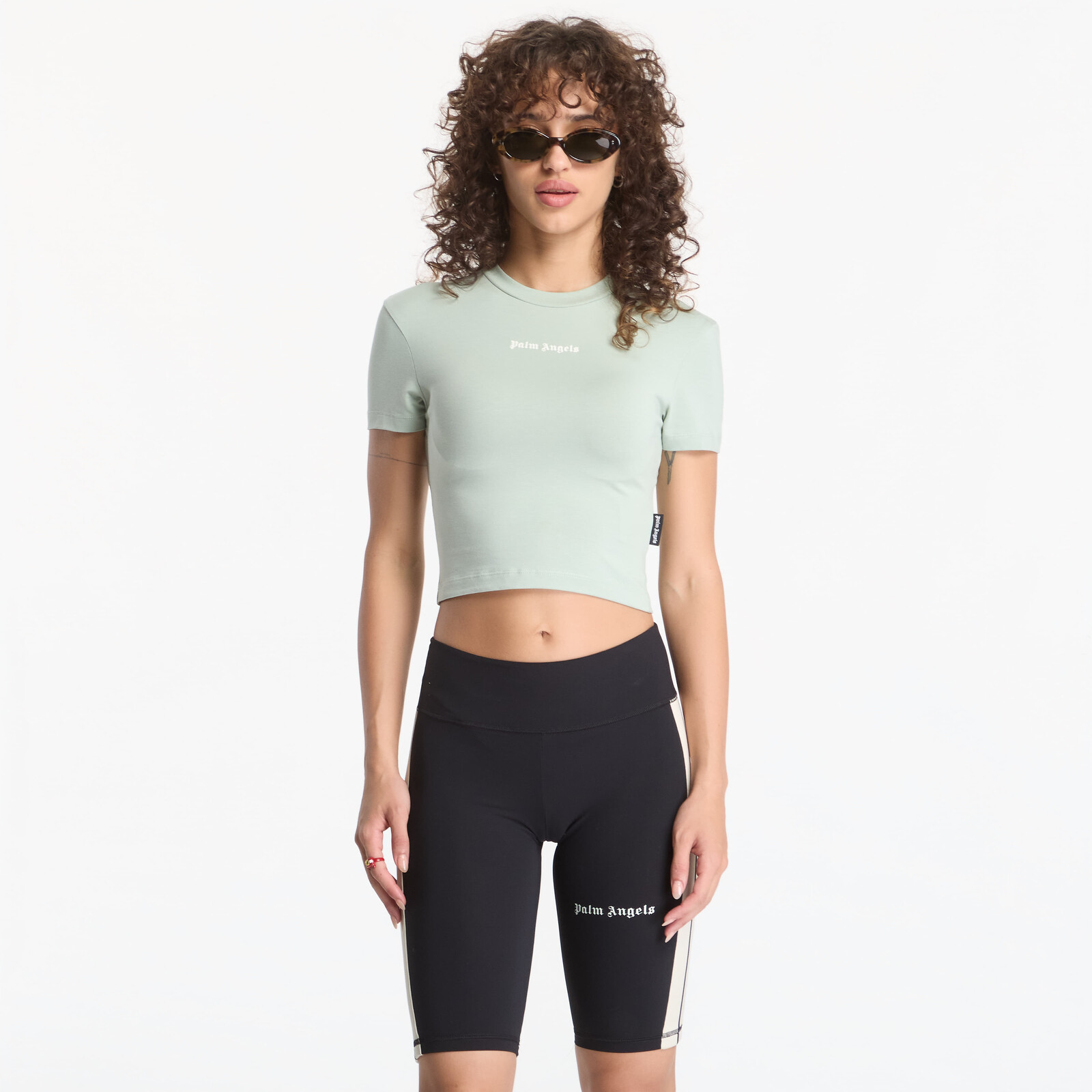 Tričko Palm Angels Classic Logo Baby Tee Sage/ Off White L