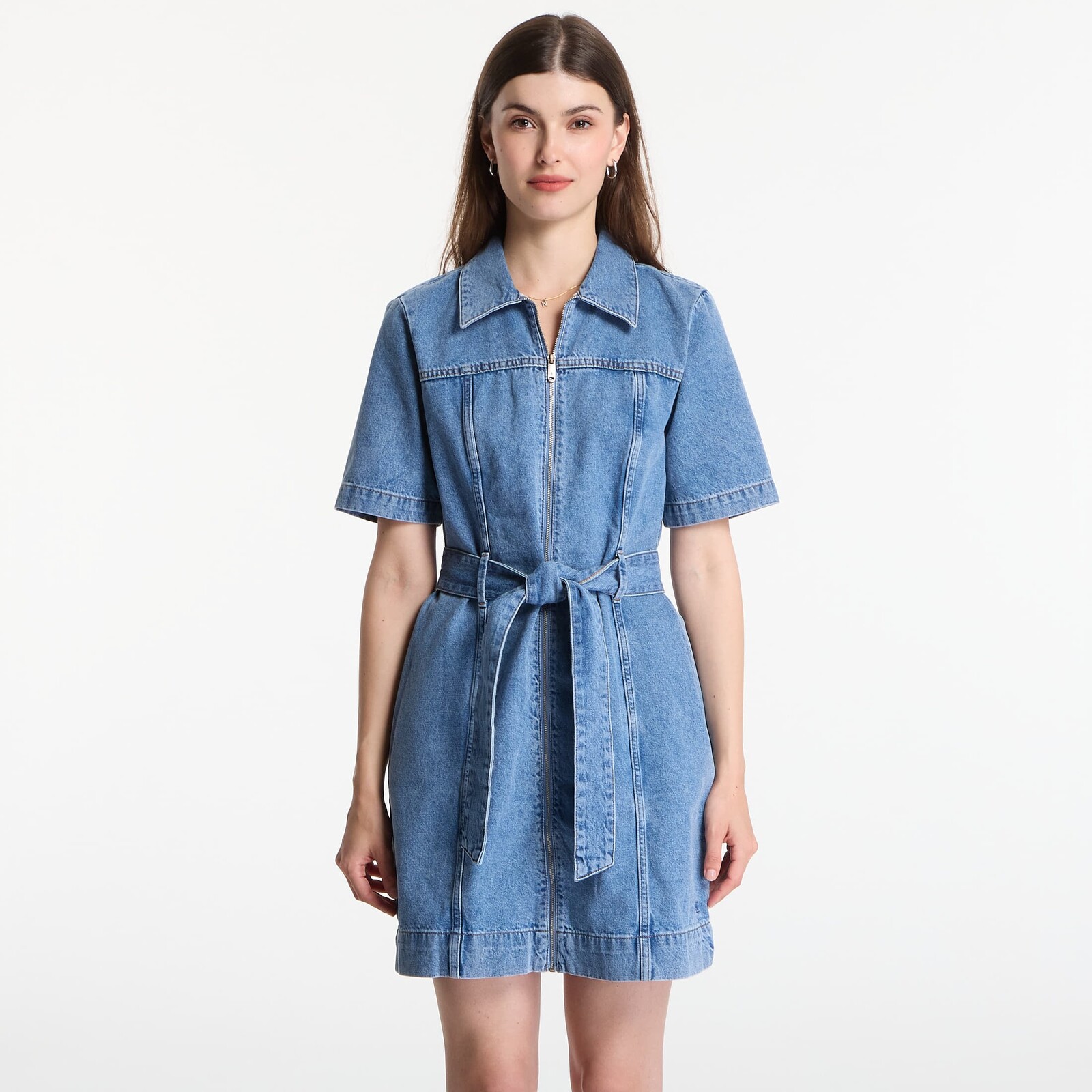 Oblečenie Calvin Klein Jeans Belted Shirt Dress Radio Blues XS