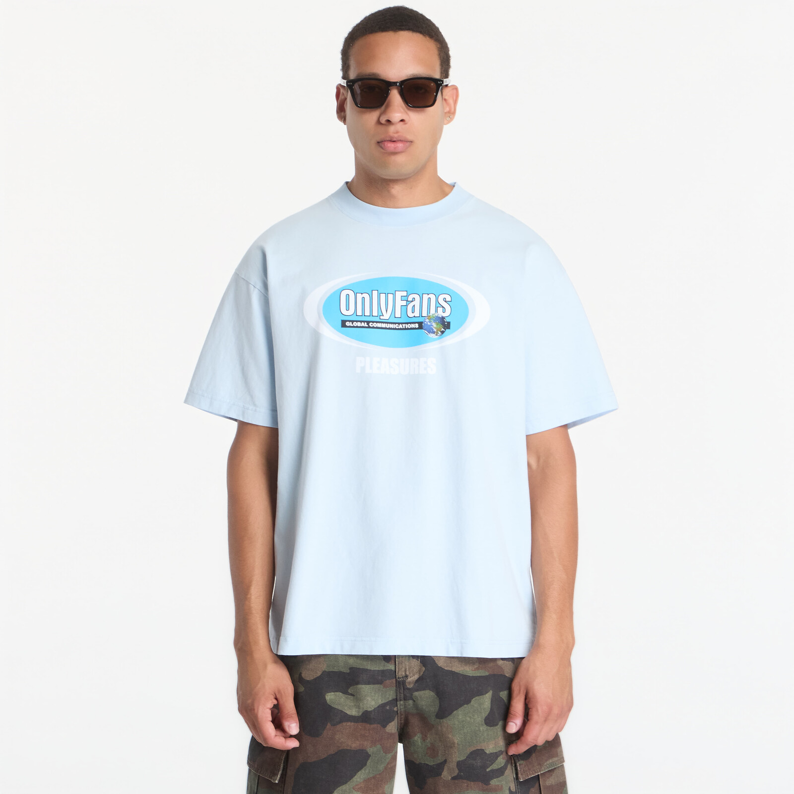 Tričko PLEASURES x OnlyFans Communications T-Shirt Powder Blue XL