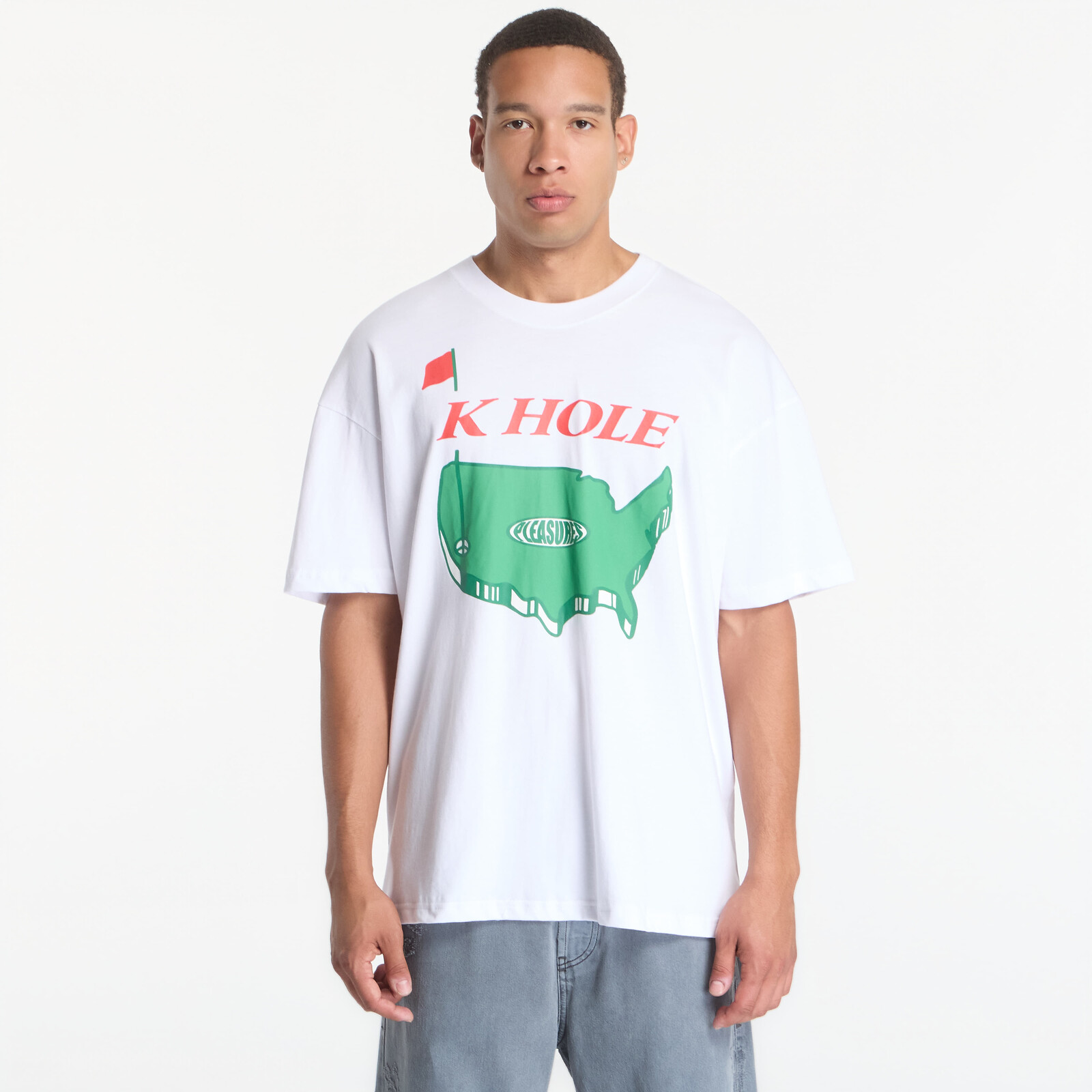 Tričko PLEASURES Hole T-Shirt White L