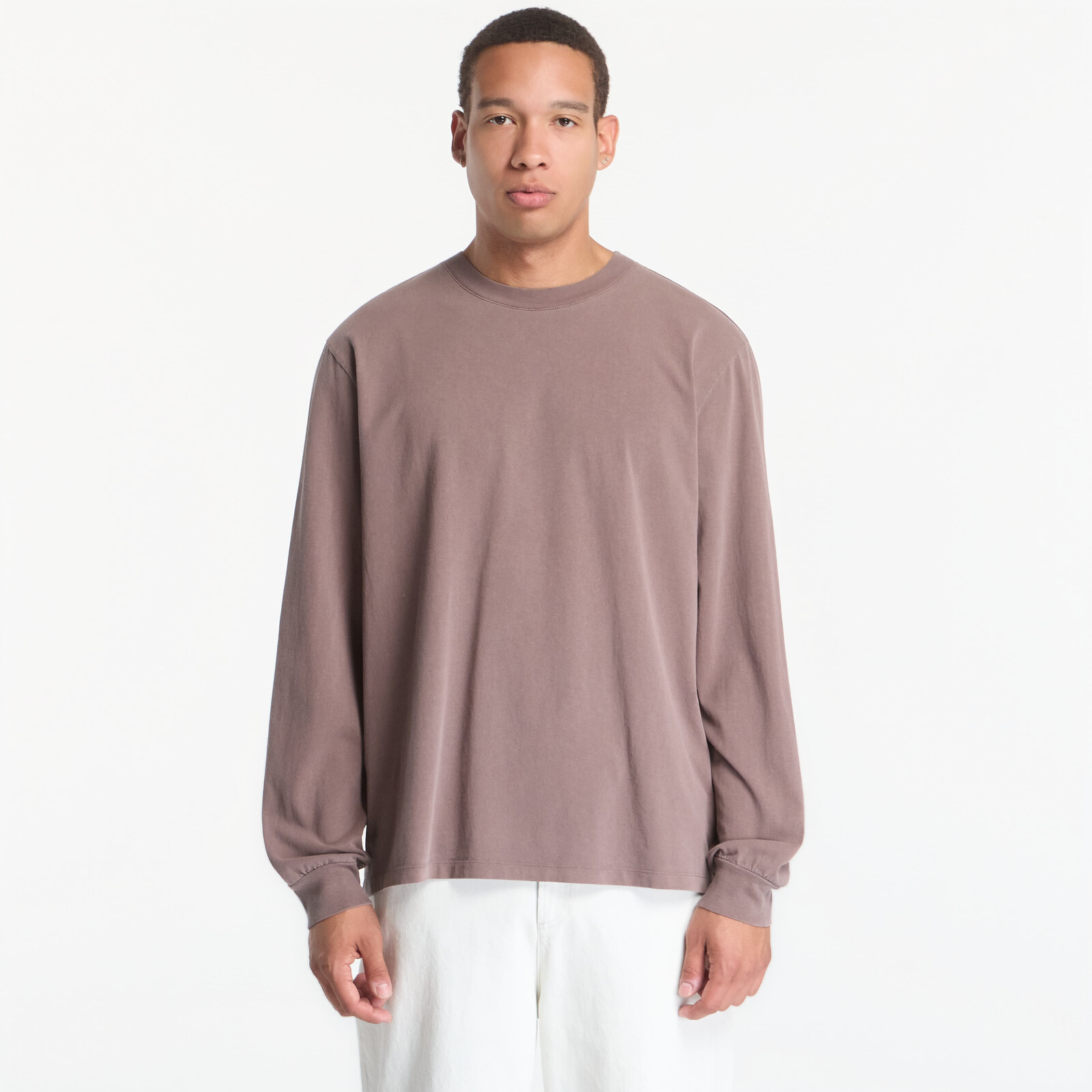 Tričko A.P.C. Long Sleeve T-Shirt Winter 26 UNISEX Hazelnut Brown M