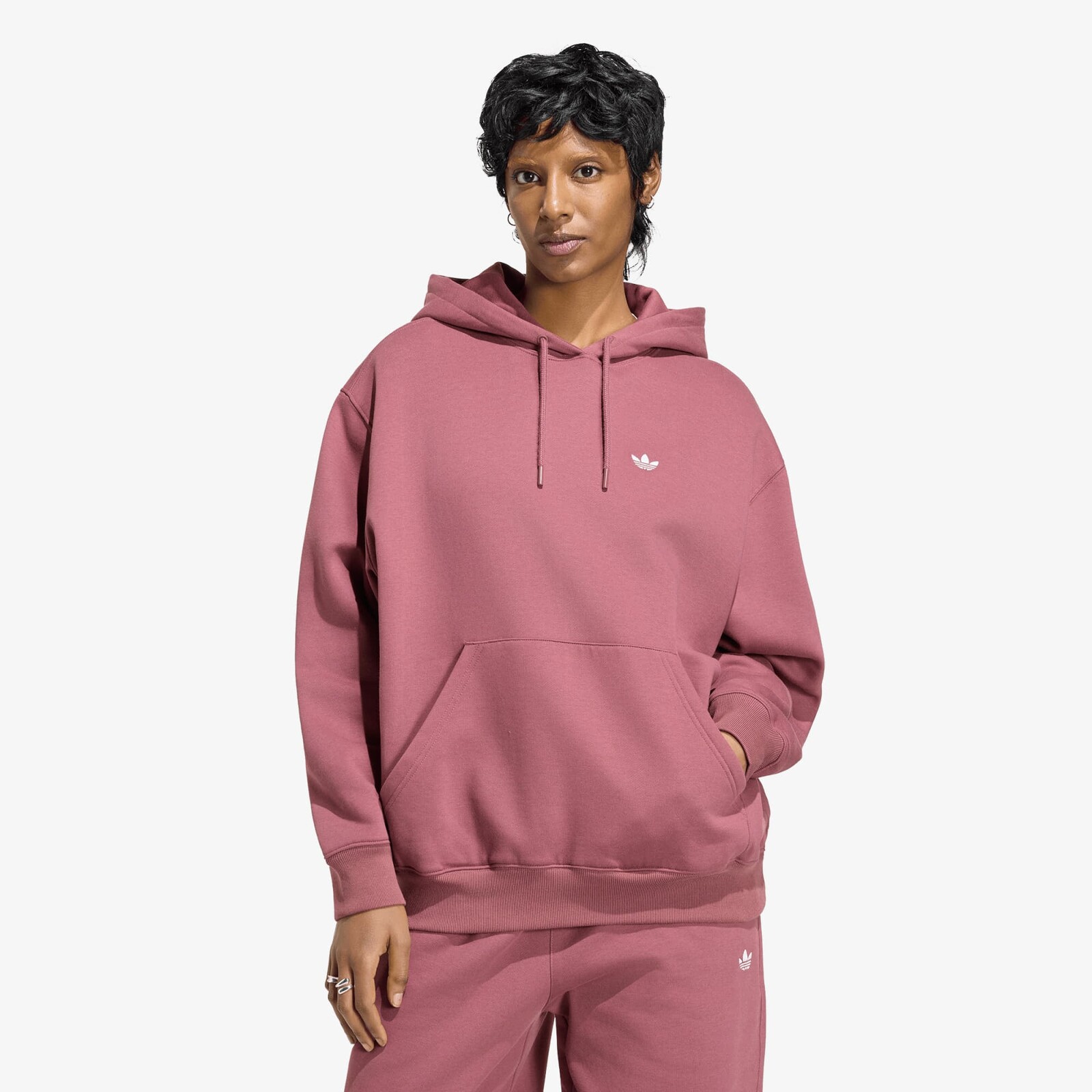 Mikina adidas Essentials Oversized Fleece Hoodie Quiet Crimson S