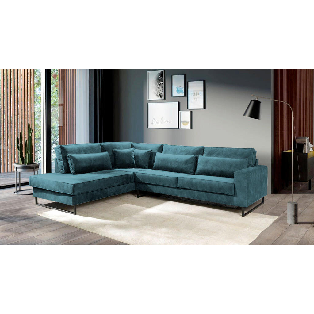 Livetastic ROHOVÁ SEDAČKA, textil, kompozitné drevo, modrá