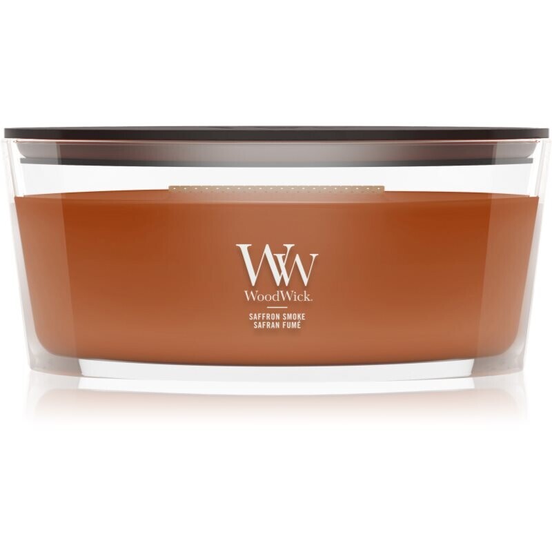 Woodwick Saffron Smoke vonná sviečka s dreveným knotom 453.6 g