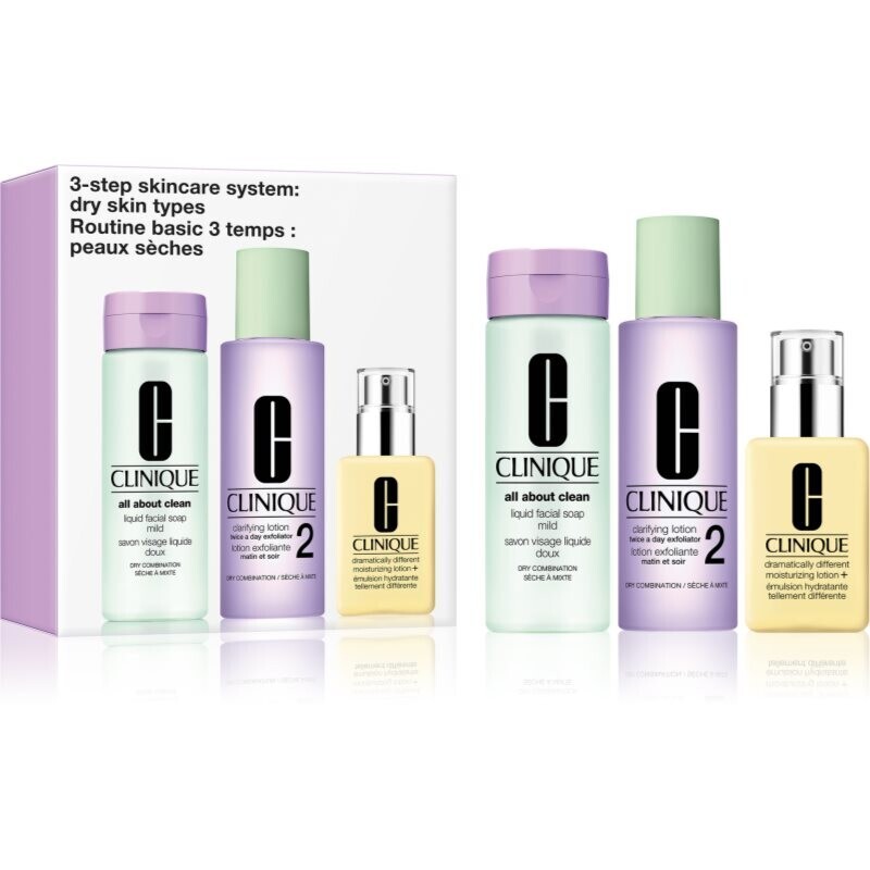 Clinique 3 Steps Skincare Systeme Dry Skin Types darčeková sada pre suchú pleť
