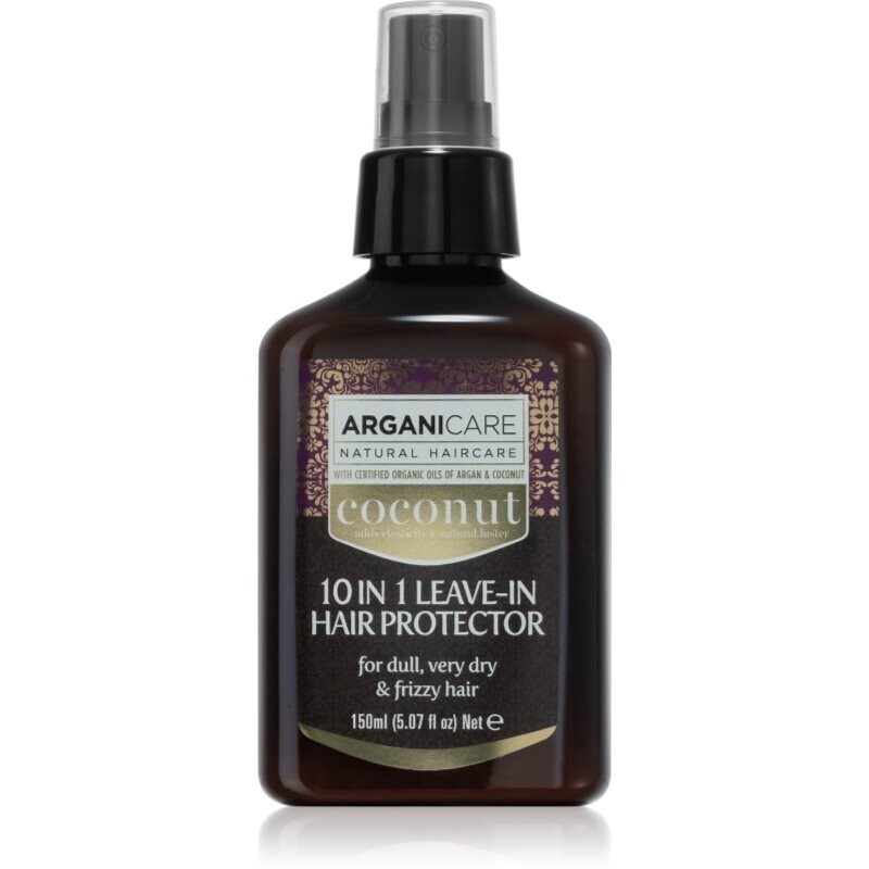 Arganicare Coconut 10 in 1 Leave-In Hair Protector posilňujúca bezoplachová starostlivosť pre suché vlasy 150 ml