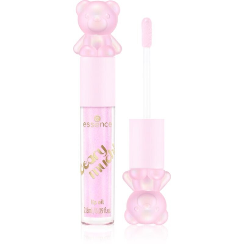 essence Beary much! olej na pery s trblietkami odtieň 01 RaspBeary Kiss 2.8 ml
