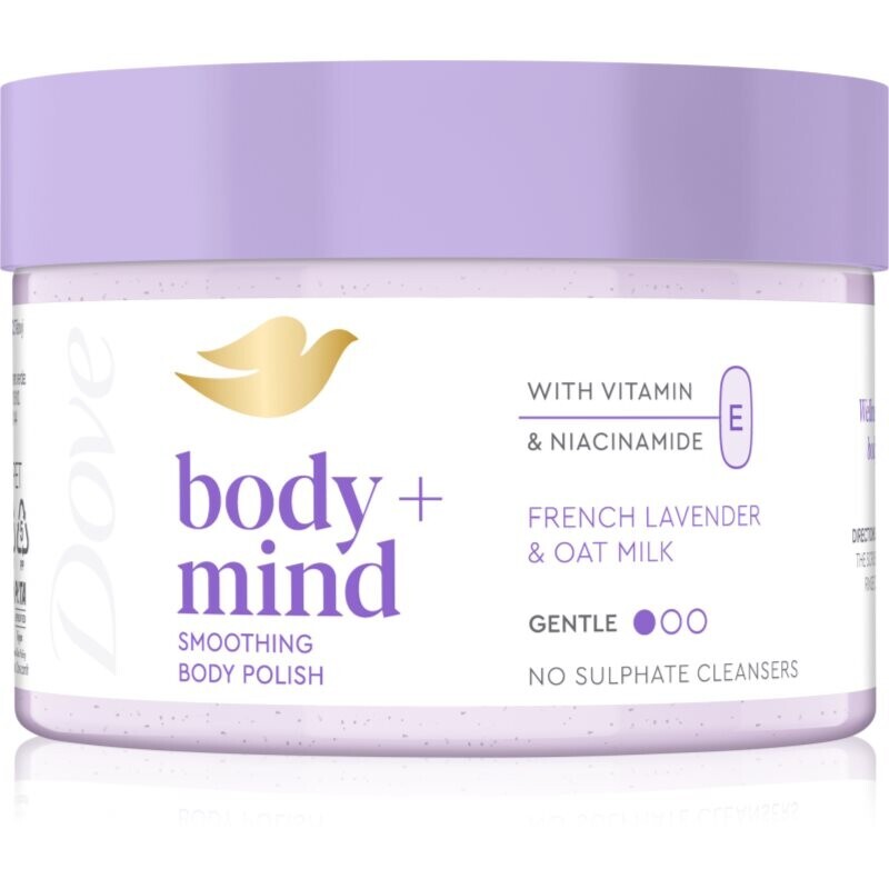 Dove French Lavender & Oat Milk telový peeling 295 ml