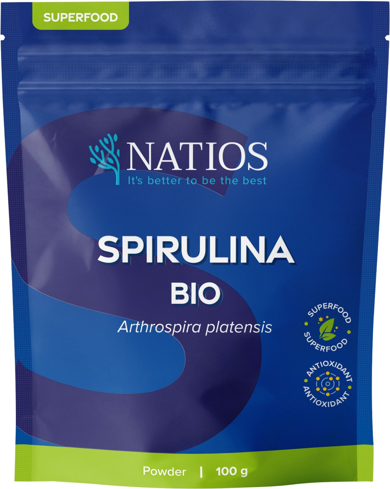 NATIOS Spirulina BIO prášok 100 g