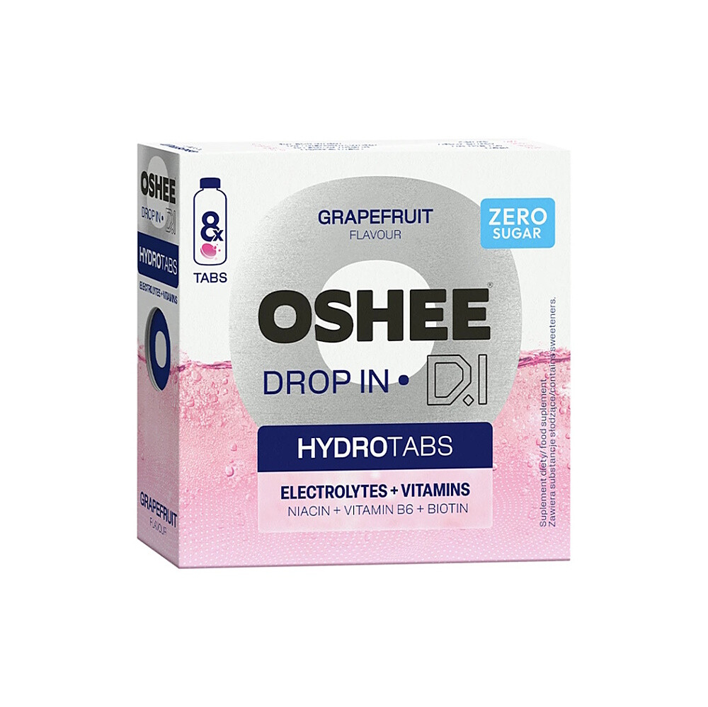 OSHEE Drop in hydro tabs zero elektrolyty grapefruit 8 tabliet