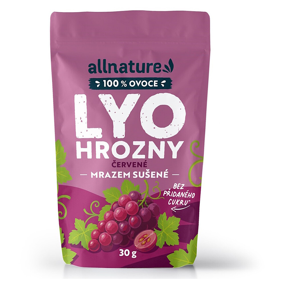 ALLNATURE Červené hrozno sušené mrazom 30 g