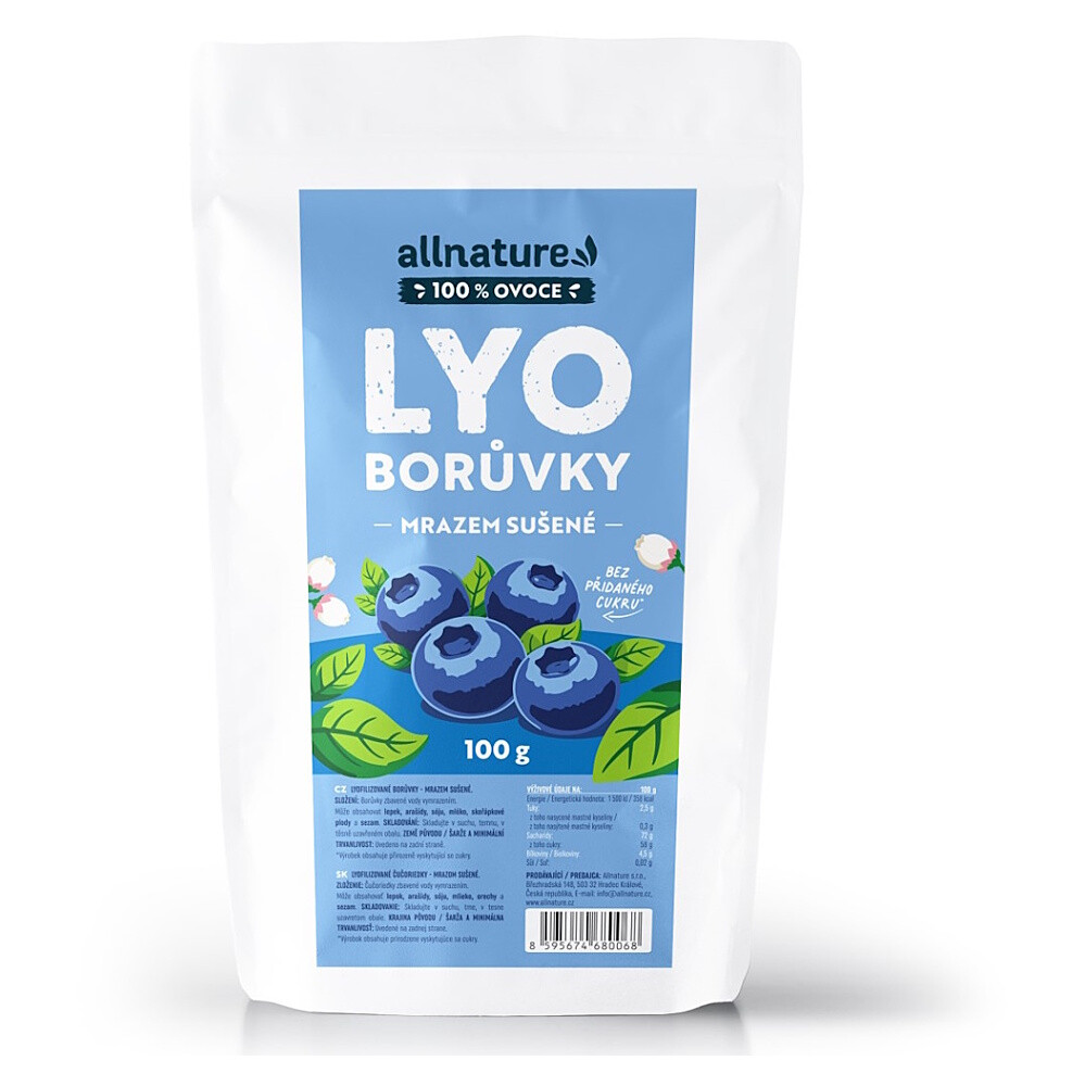 ALLNATURE Čučoriedka sušená mrazom celá 100 g