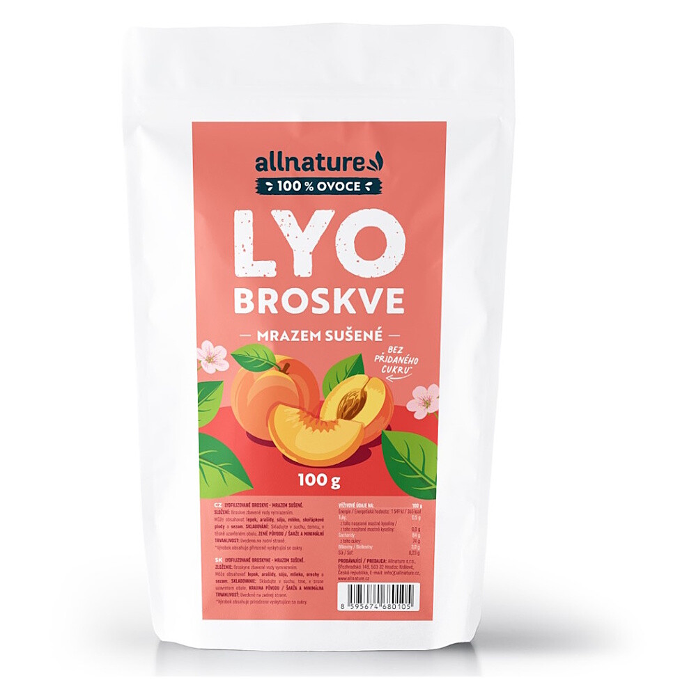 ALLNATURE Broskyňa sušená mrazom 100 g