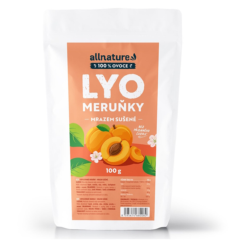 ALLNATURE Marhule sušené mrazom 100 g