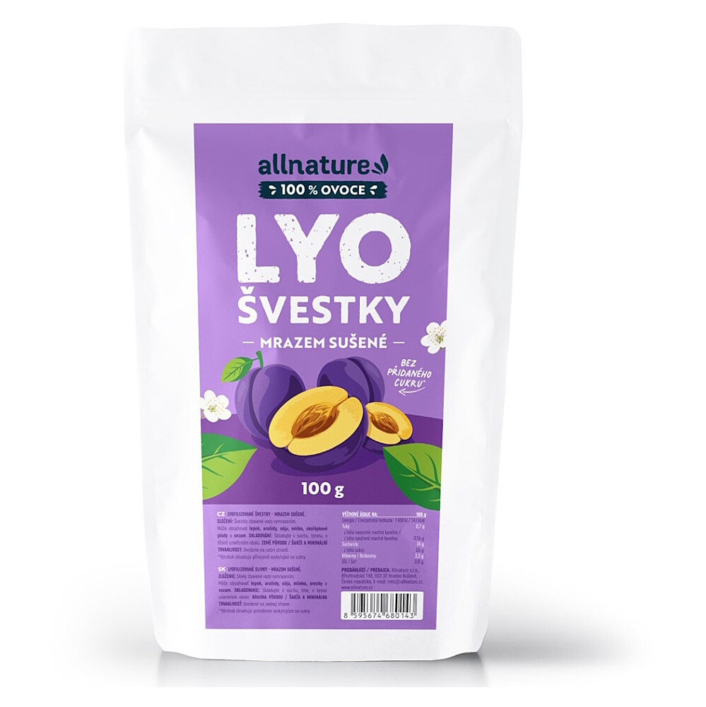 ALLNATURE Slivky sušené mrazom 100 g
