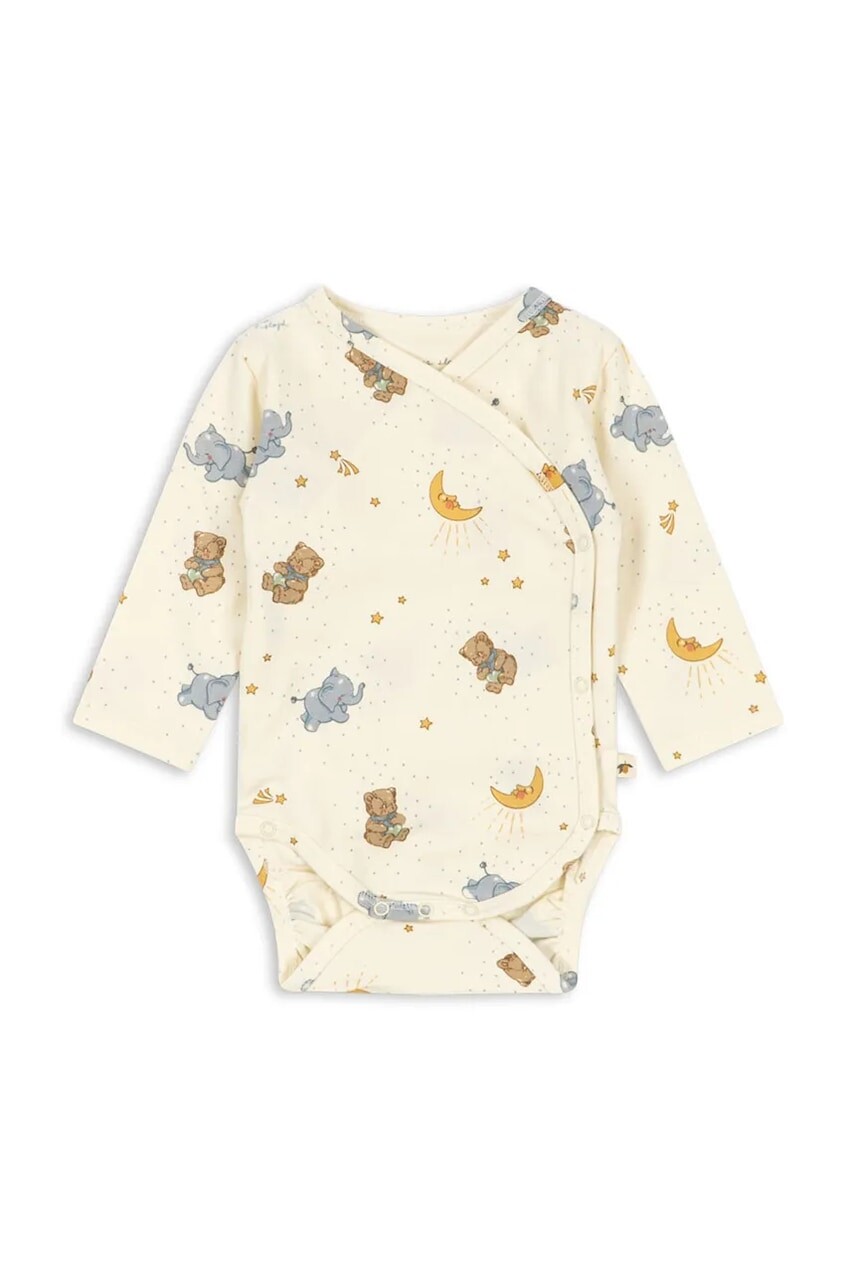 Konges Sløjd body dojčenské bavlnené s elastanom BASIC LS NEWBORN BODY GOTS
