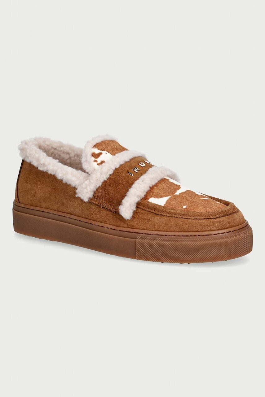 Inuikii mokasíny dámske kožené Shearling Print