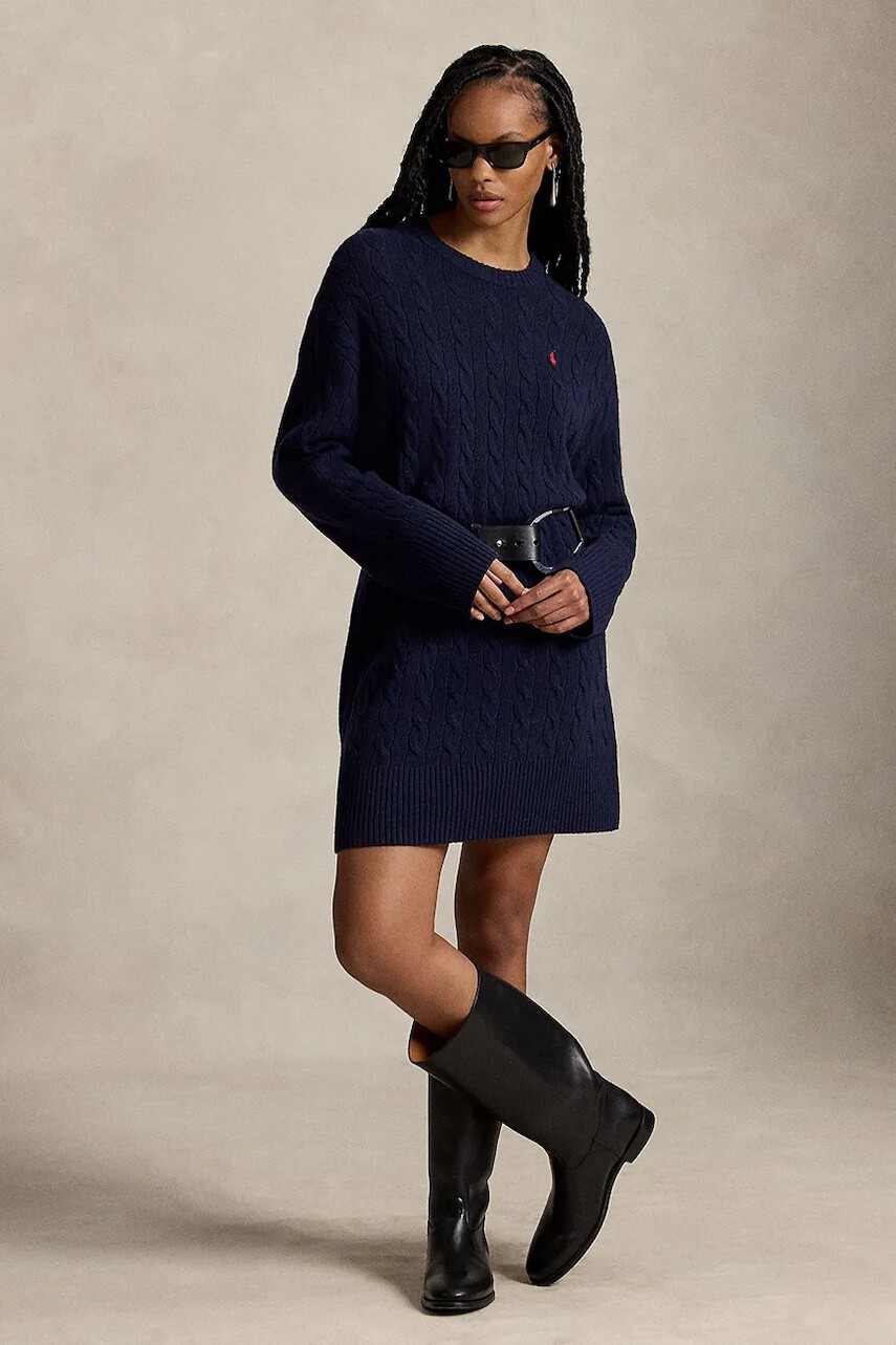 Polo Ralph Lauren svetrové šaty vlnené