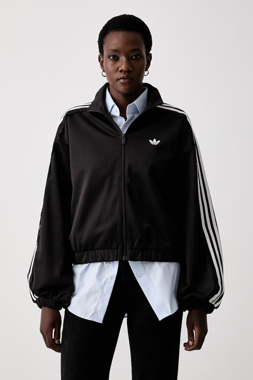 adidas Originals mikina na zips s bavlnou Lace Injection
