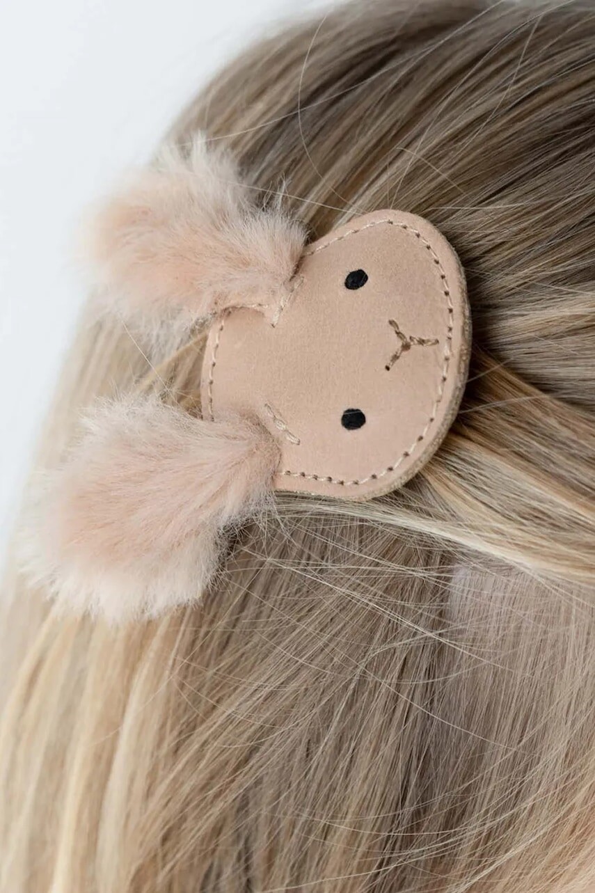 Donsje spona do vlasov detská kožená Josy Exclusive Hairclip Fluffy Bunny