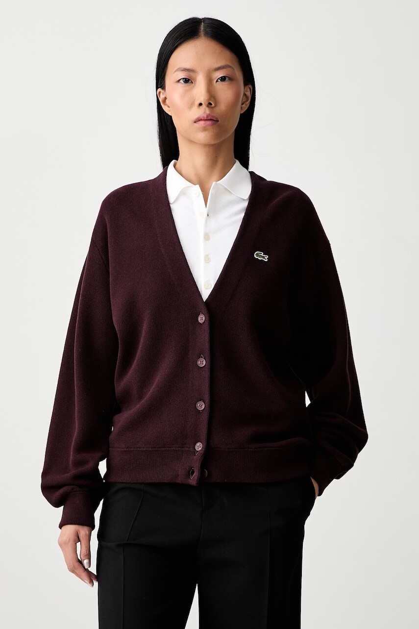 Lacoste kardigán dámsky s vlnou