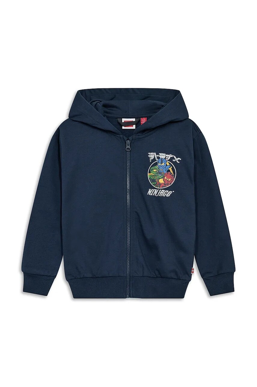 Lego mikina na zips s kapucňou detská bavlnená LWSIAN 601