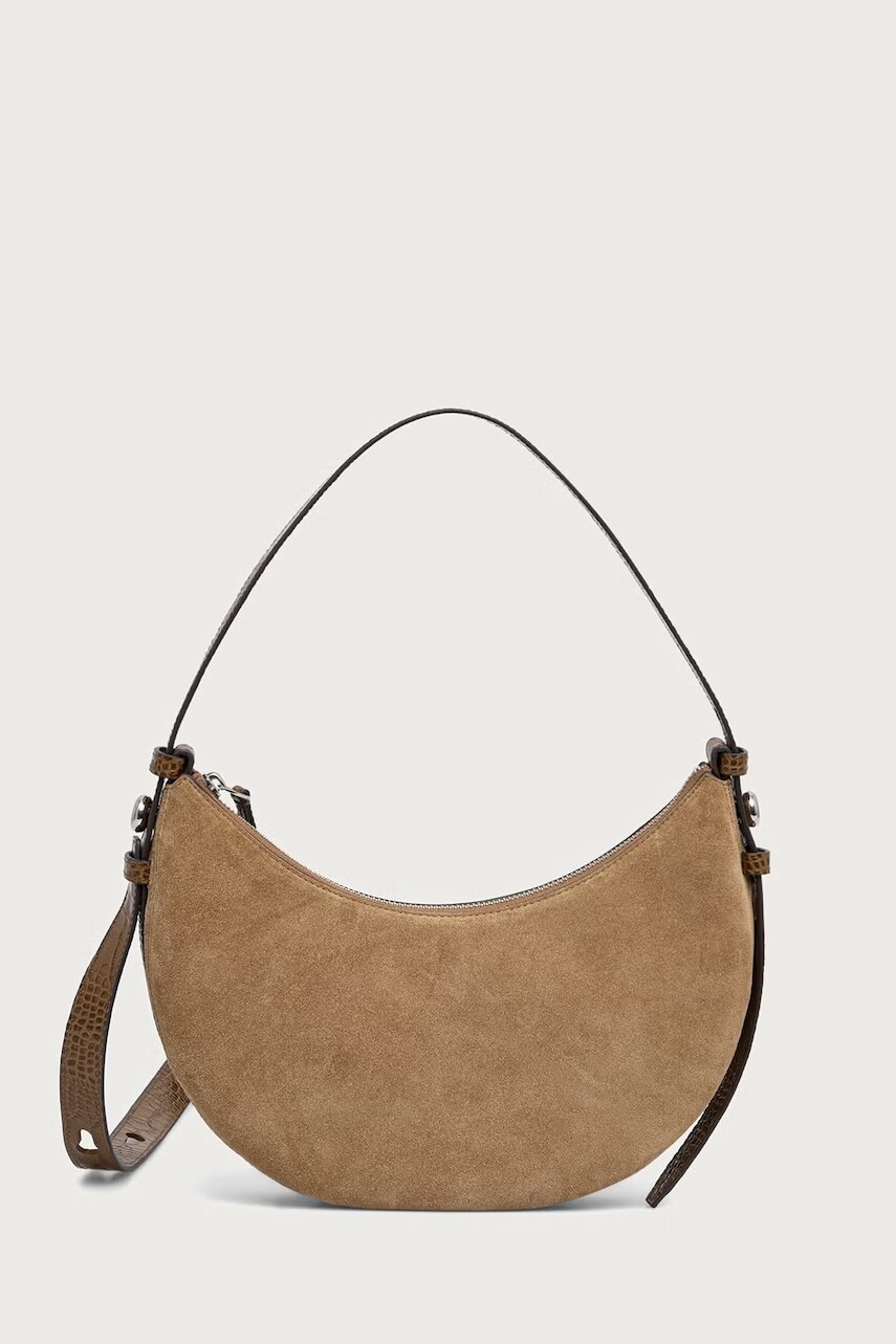 Tory Burch crossbody kabelka dámska semišová Romy Half Moon