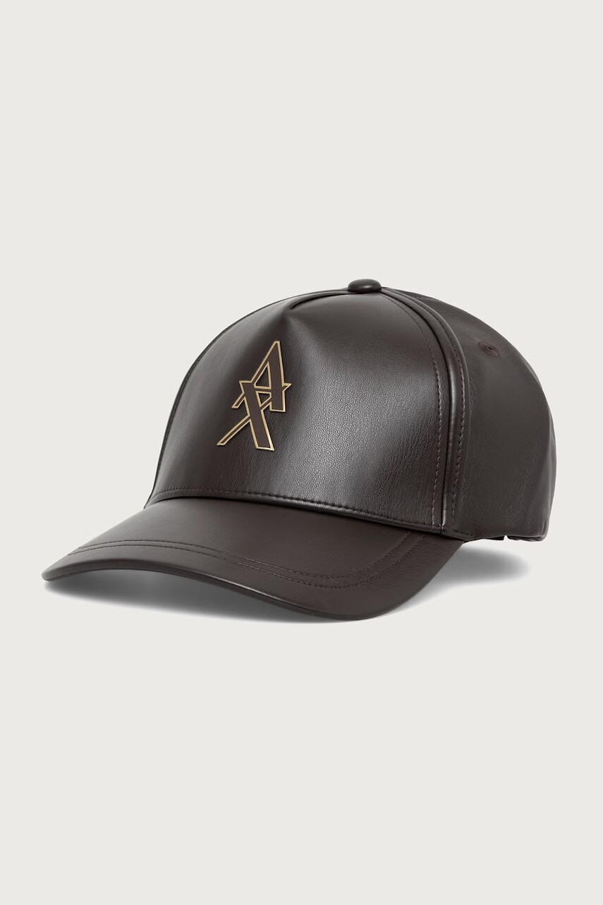 Armani Exchange čiapka so šiltom dámska z imitácie kože