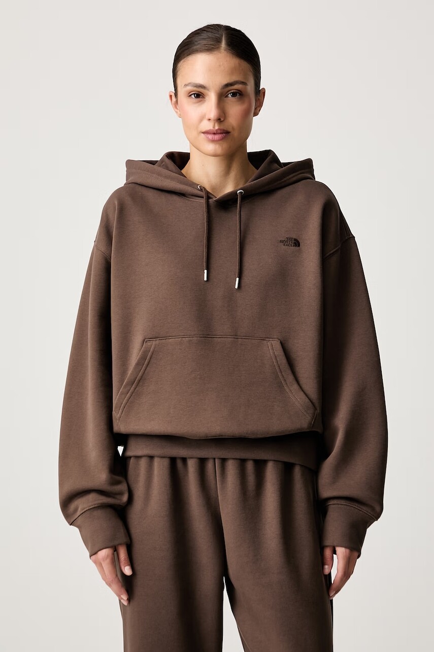 The North Face mikina s kapucňou dámska s bavlnou Essential