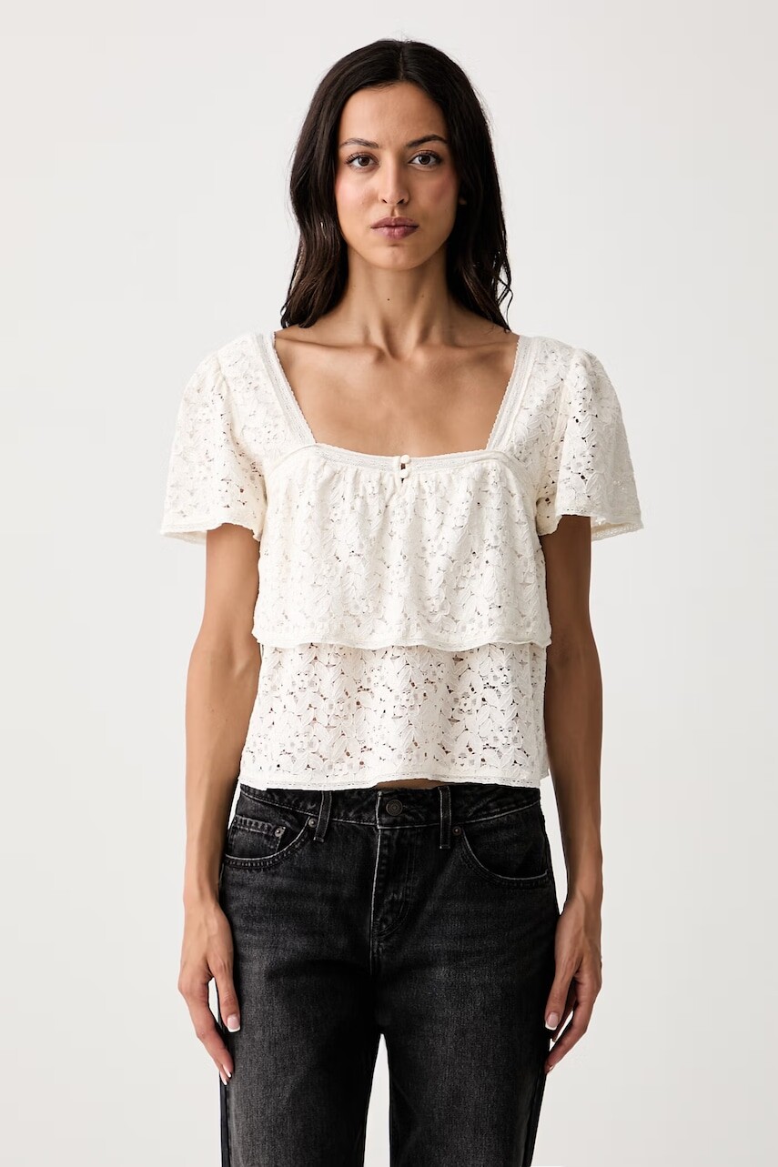 Levi's blúzka s volánom dámska čipkovaná DOM SS LACE BLOUSE