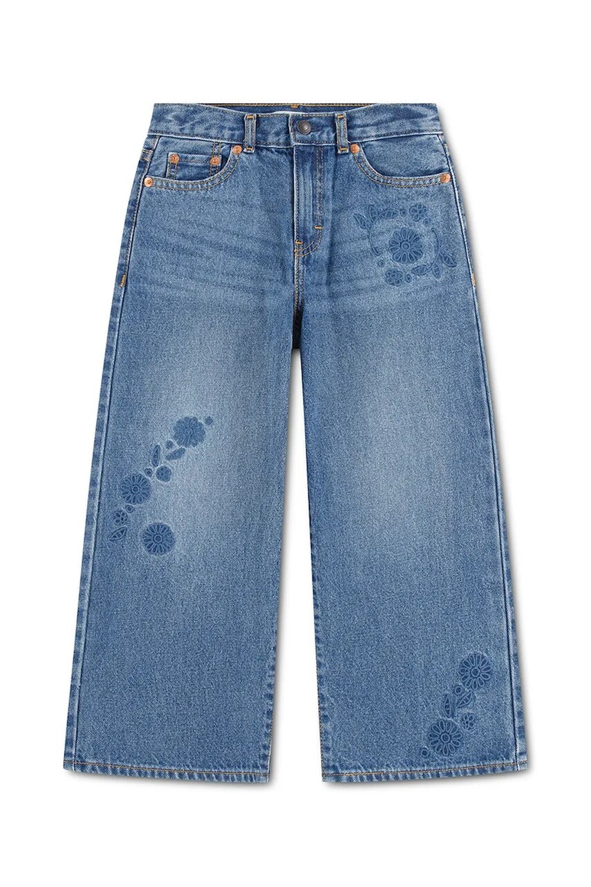 Levi's rifle wide leg detské EMBROIDERED HIGH RISE BAGG