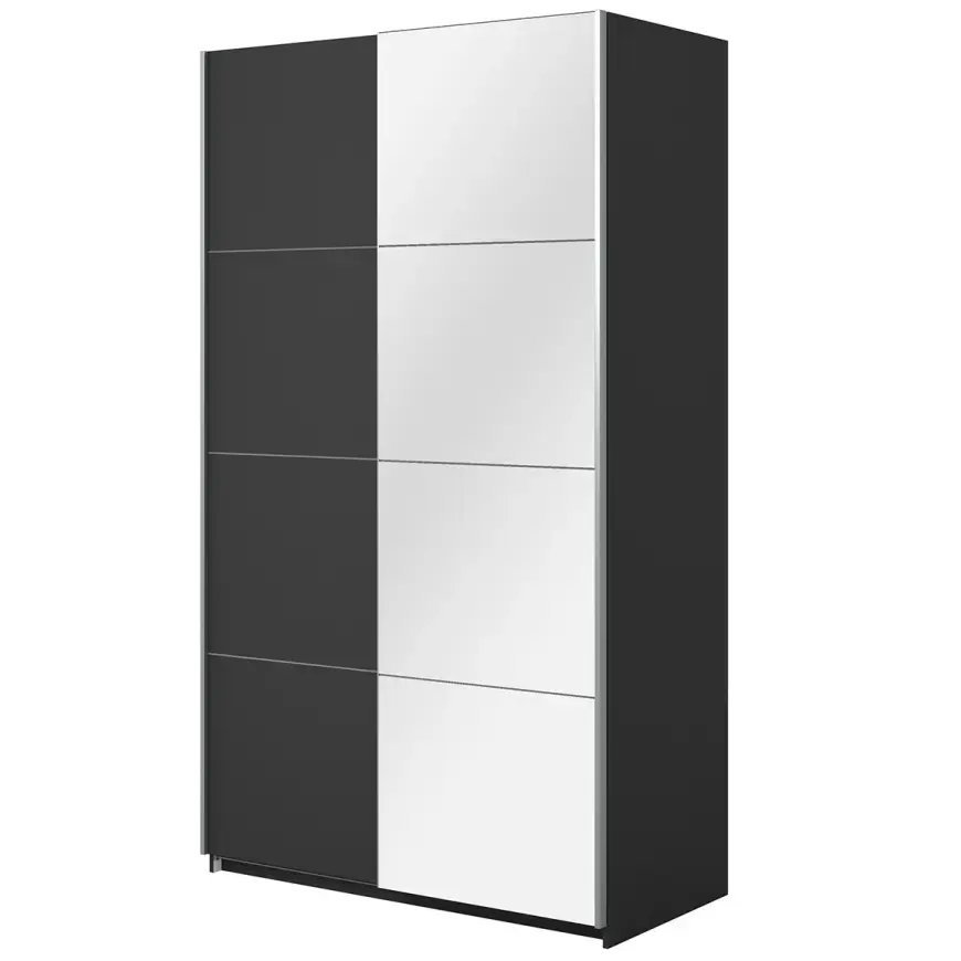 Skriňa 120cm Beta 54  Čierna/Zrkadla