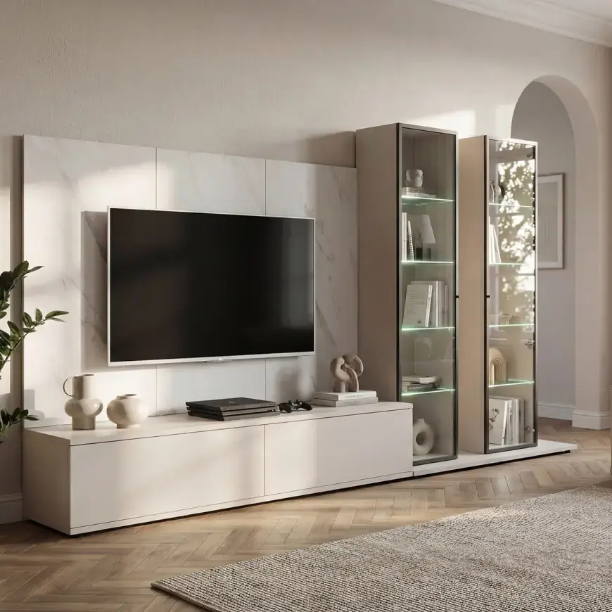 Obývacia Stena Glam Ii Ccmw Gl3 Kašmír/Marble Bianco