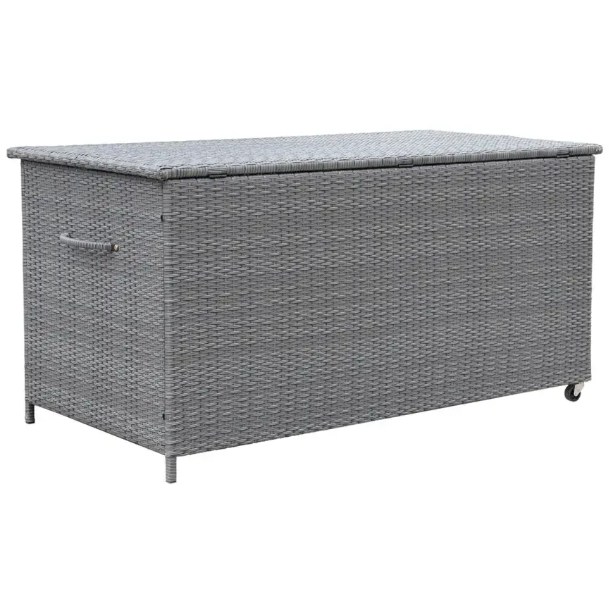 Záhradný box Tejn z technorattanu 80x80x160 sivý