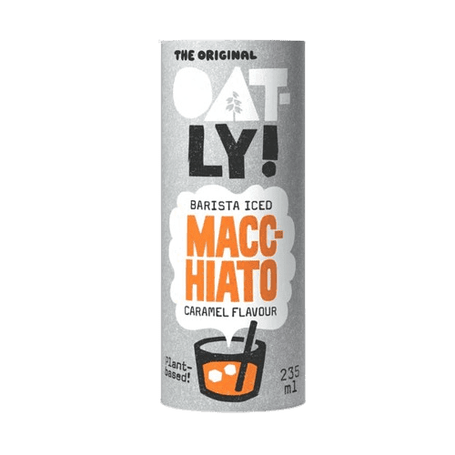 OATLY Ovsený nápoj Barista Iced Macchiato s príchuťou karamelu 235 ml