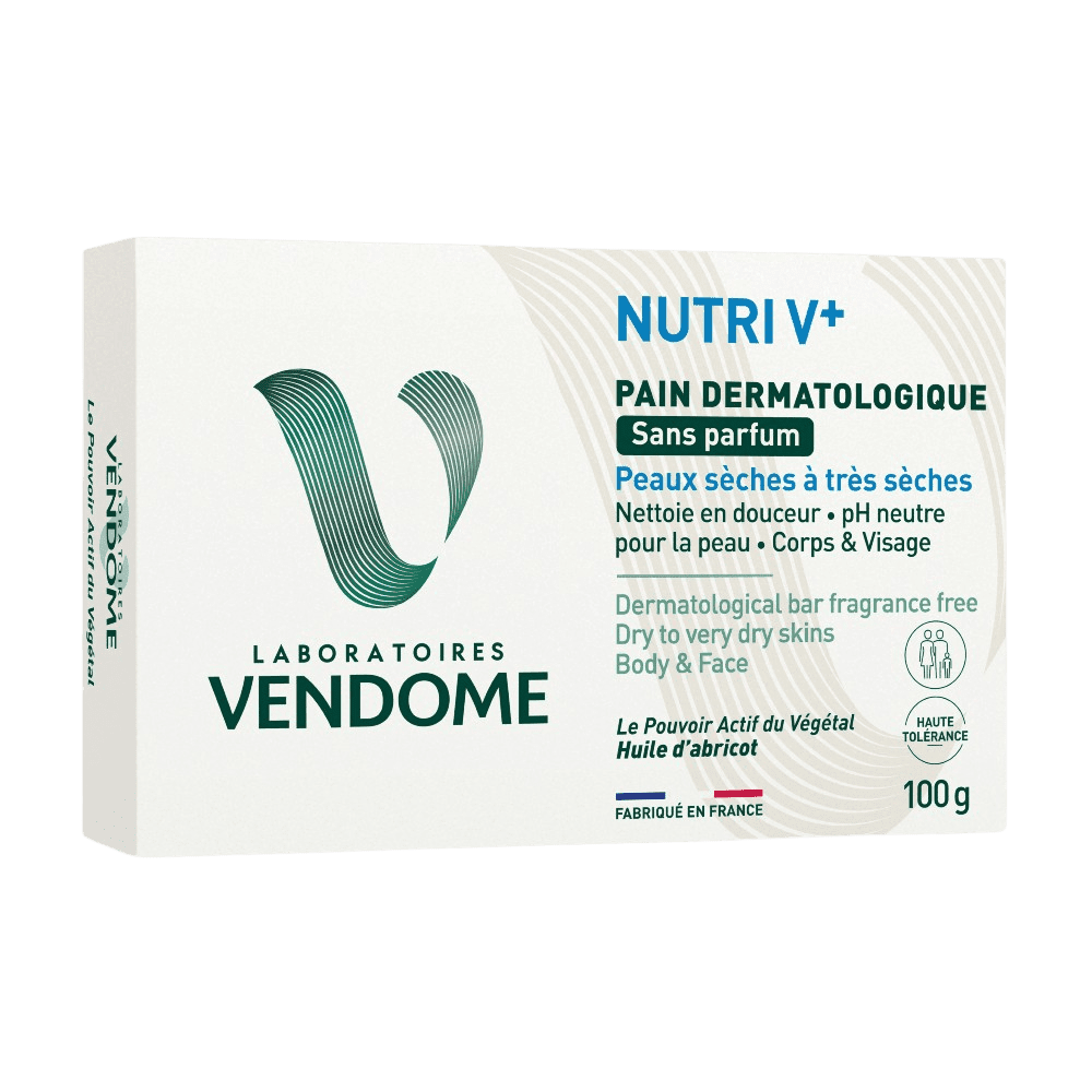 VENDOME NUTRI V+ Dermatologické mydlo bez parfumácie 100 g