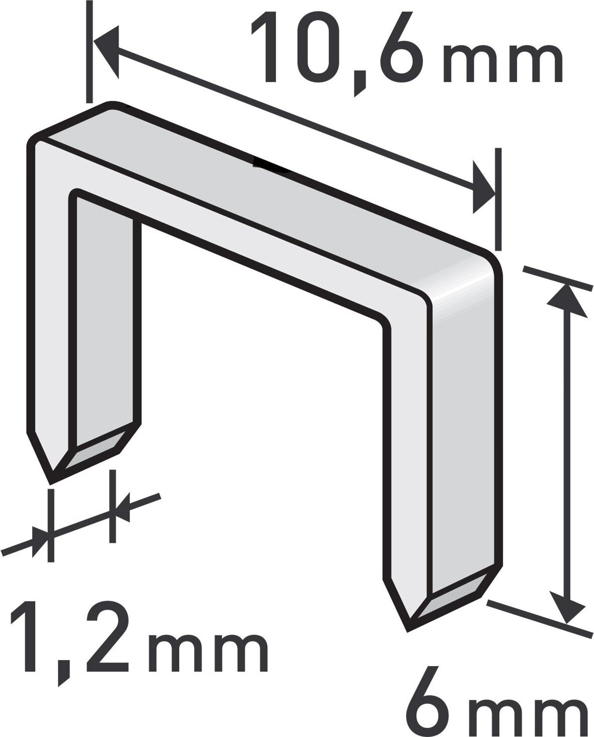 EXTOL PREMIUM spony, balenie 1000 ks, 6 mm, 10,6 × 0,52 × 1,2 mm, 8852201