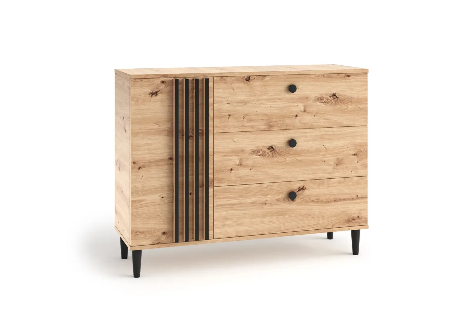Komoda Liva 120 cm dub Artisan/čierna