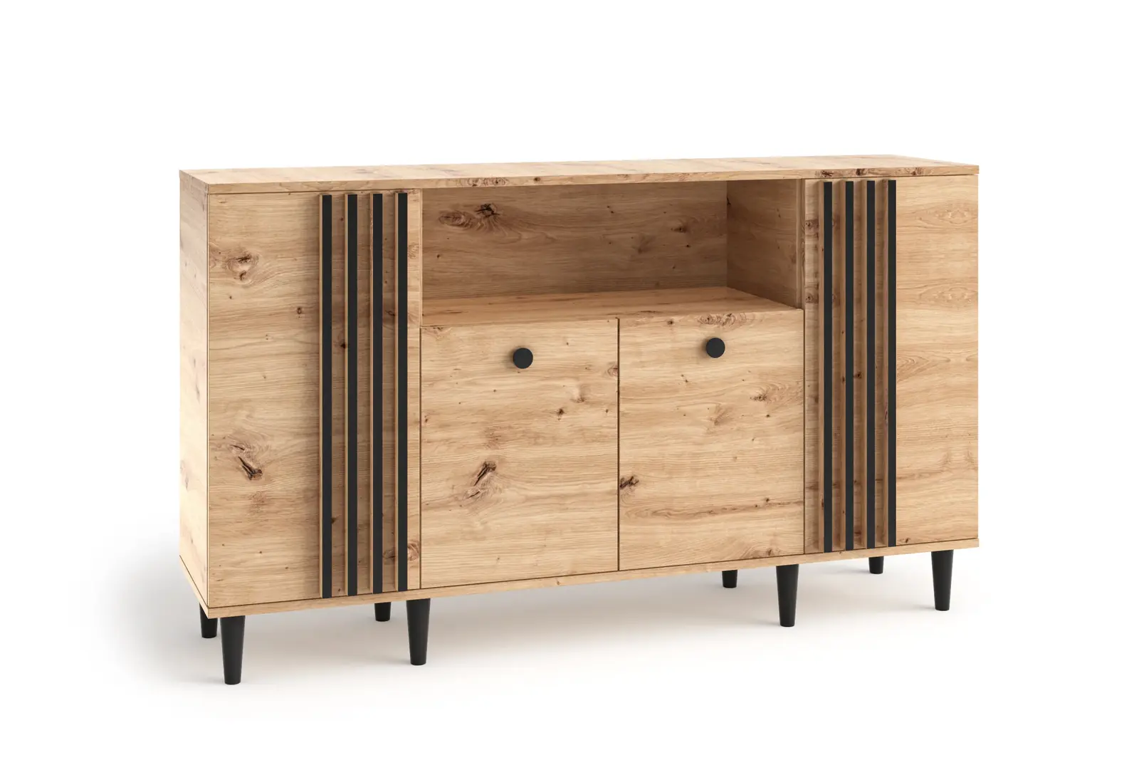 Komoda Liva 160 cm dub Artisan/čierna