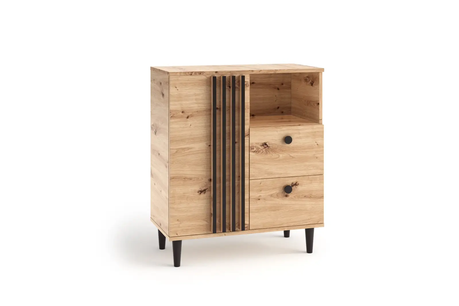 Komoda Liva 80 cm dub Artisan/čierna
