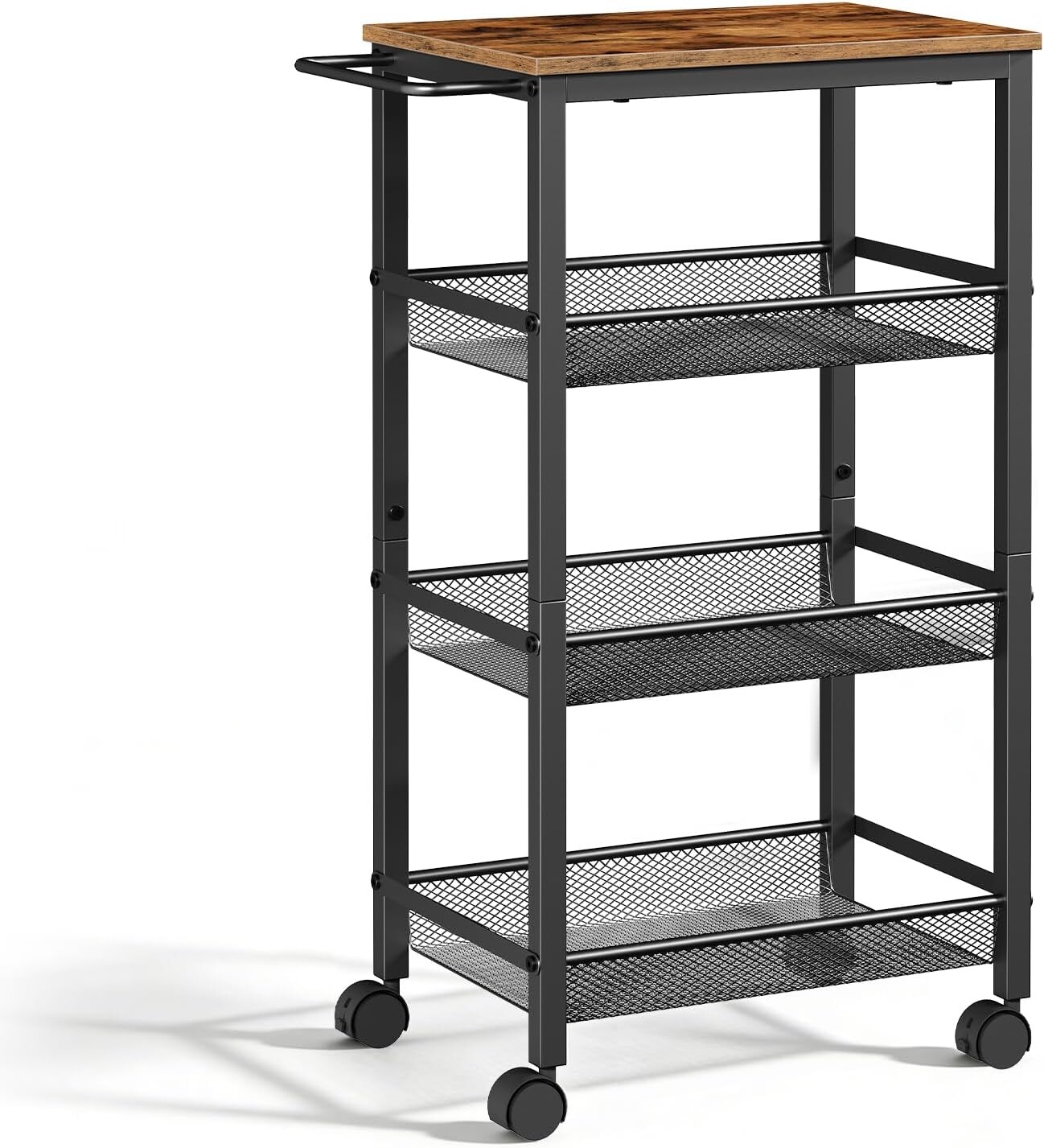 Pojazdný kuchynský vozík Vasagle Compi 75 cm hnedý/čierny