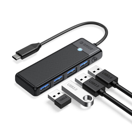 Orico PAPW4A-C3 USB-C HUB adaptér 4x USB 3.0 0.15m, čierny
