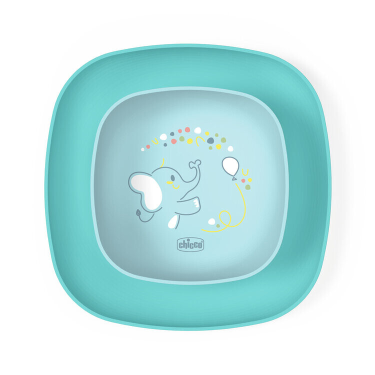 CHICCO Set jedálenský - miska a tanier blue 12m+
