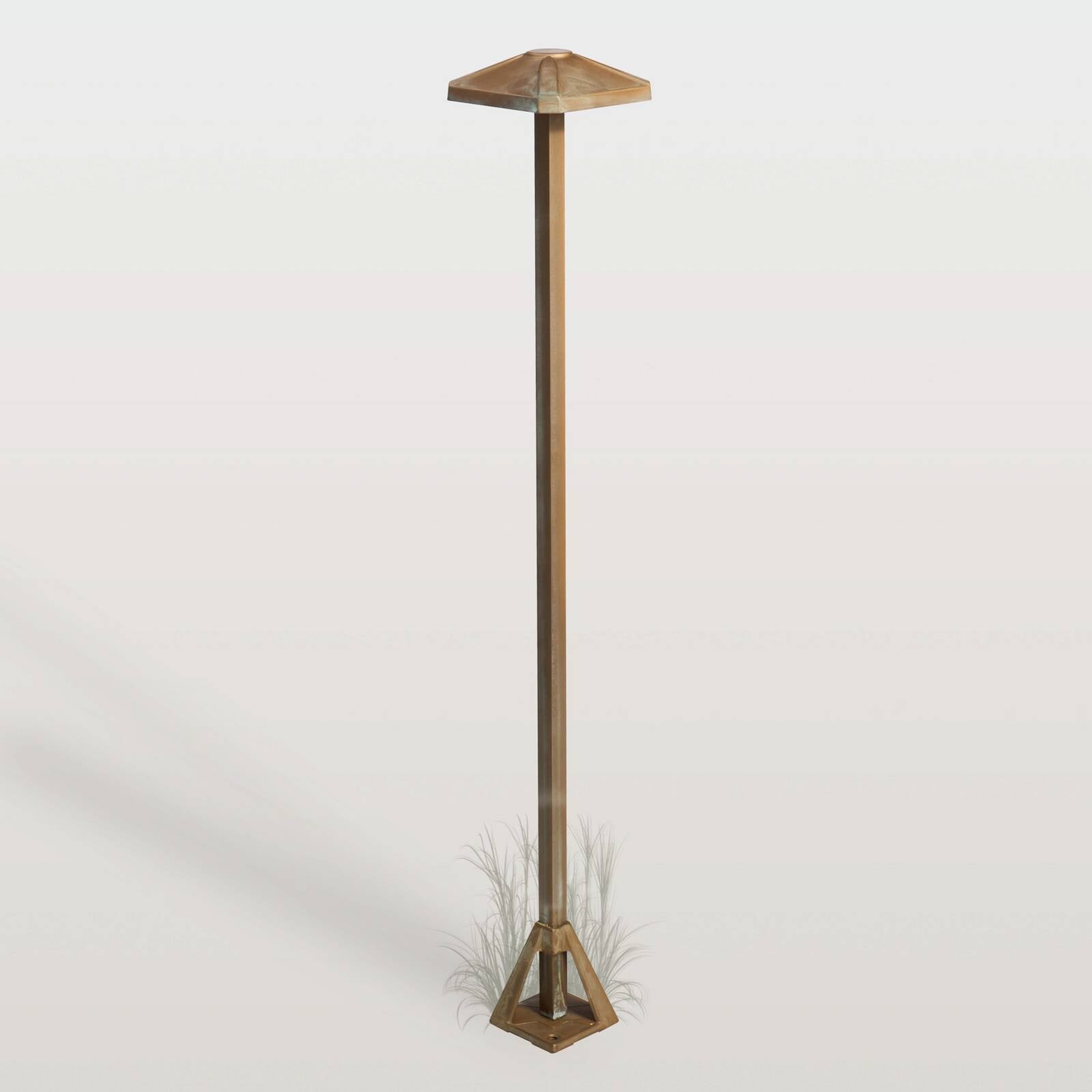 Chodníkové LED svetlo Aura Frame, výška 80 cm, antik mosadz, IP65